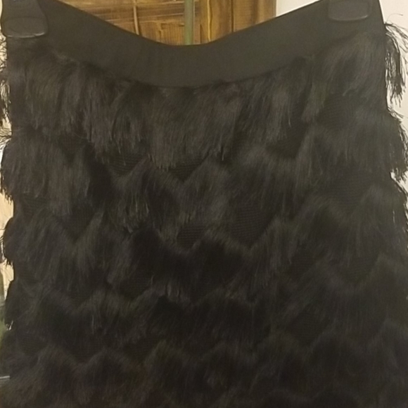 Zara black fringed skirt - Picture 2 of 9